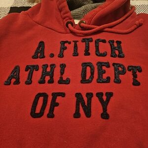 Abercrombie & Fitch Red and Gray Hoodie